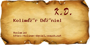 Kolimár Dániel névjegykártya